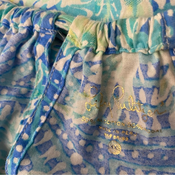 Lilly Pulitzer Blue Green Printed Keyhole Tank Top - Picture 6 of 6